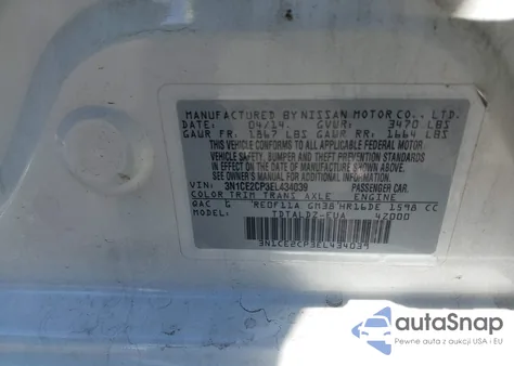 2014 Nissan Versa Note Sv from USA, damaged, VIN 3N1CE2CP3EL434039